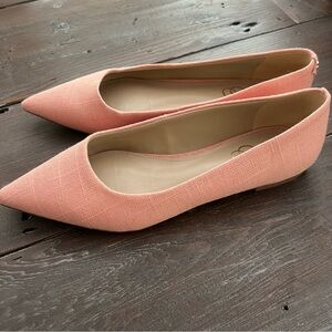 Sam Edelman canvas flats pointed toe pink 7.5 EUC